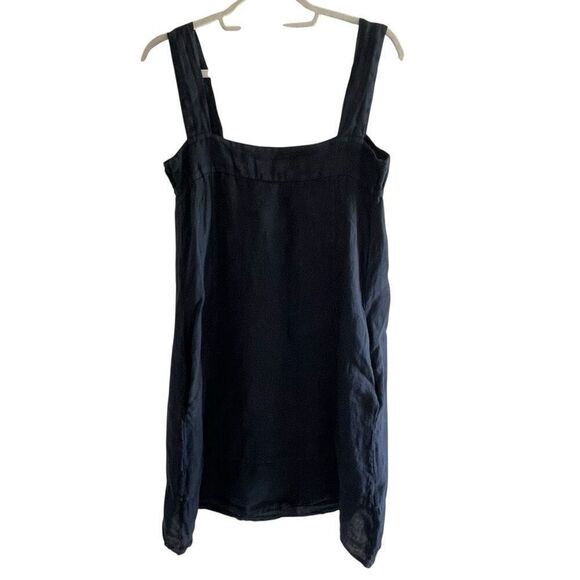 Francesca Bettini Black 100% Linen Tank Dress Women’s Size Small Sundress Italy - Picture 4 of 4